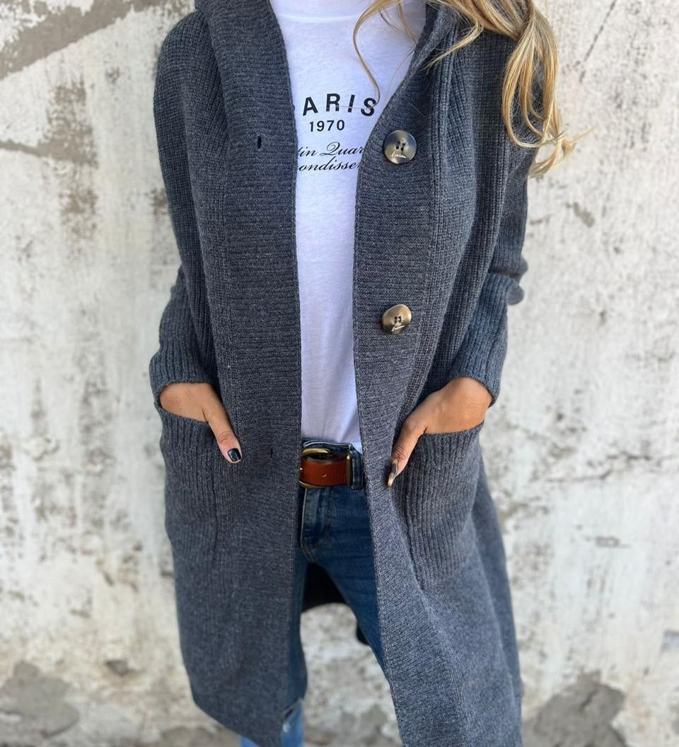 Clara – Cardigan lung cu nasturi
