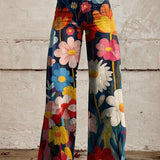 Paula – Pantaloni largi cu flori mari