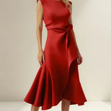 Rodica – Rochie midi drapată asimetric
