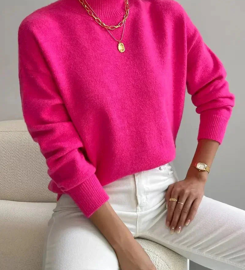 Camelia – Pulover moale cu guler semiînalt
