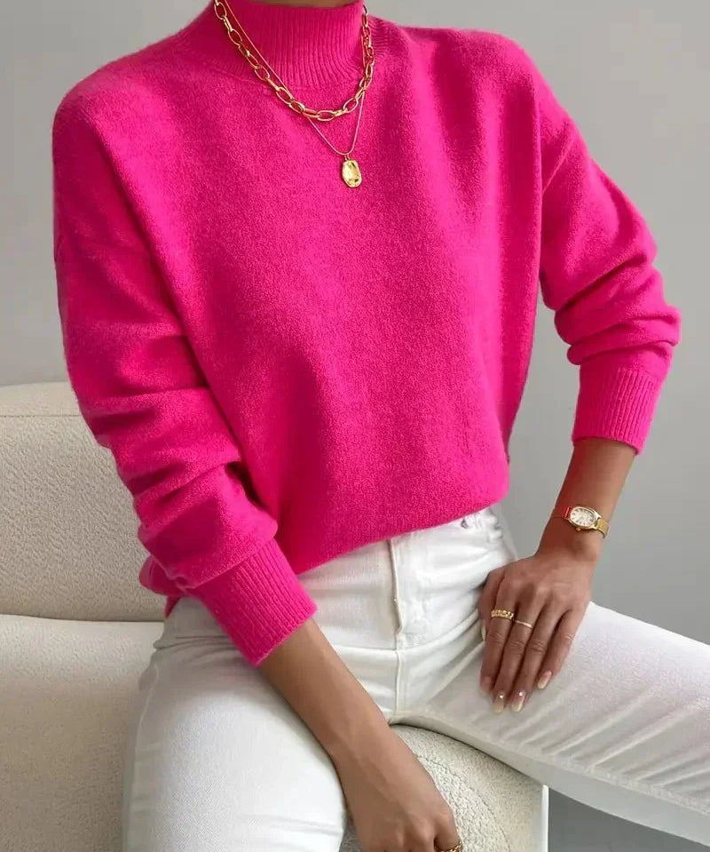 Camelia – Pulover moale cu guler semiînalt