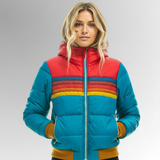 Nicoleta – Geacă puffer cu dungi retro