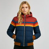 Nicoleta – Geacă puffer cu dungi retro