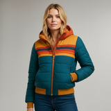 Nicoleta – Geacă puffer cu dungi retro