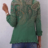 Grațiela – Jachetă verde cu model paisley