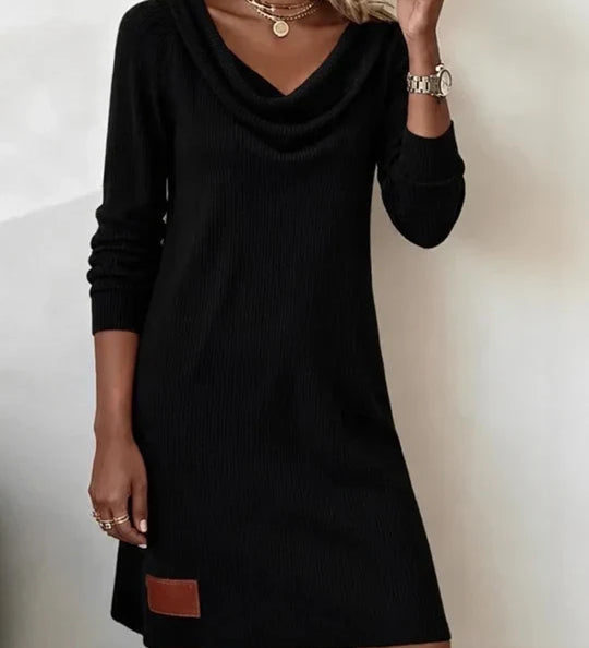 Teona – Rochie reiată cu guler drapat