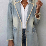 Ofelia – Blazer din denim cu franjuri