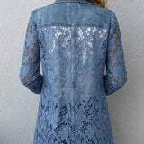 Călina – Blazer din denim cu dantelă
