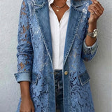 Călina – Blazer din denim cu dantelă