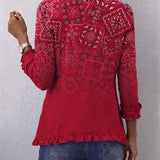Flavia – Jachetă roșie cu model paisley