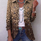 Cristina – Jachetă plisată cu leopard