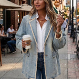 Ofelia – Blazer din denim cu franjuri