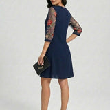 Miruna – Rochie cu mâneci brodate
