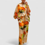 Frusina – Set satinat cu imprimeu floral