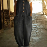 Iustina – Salopetă denim cu nasturi