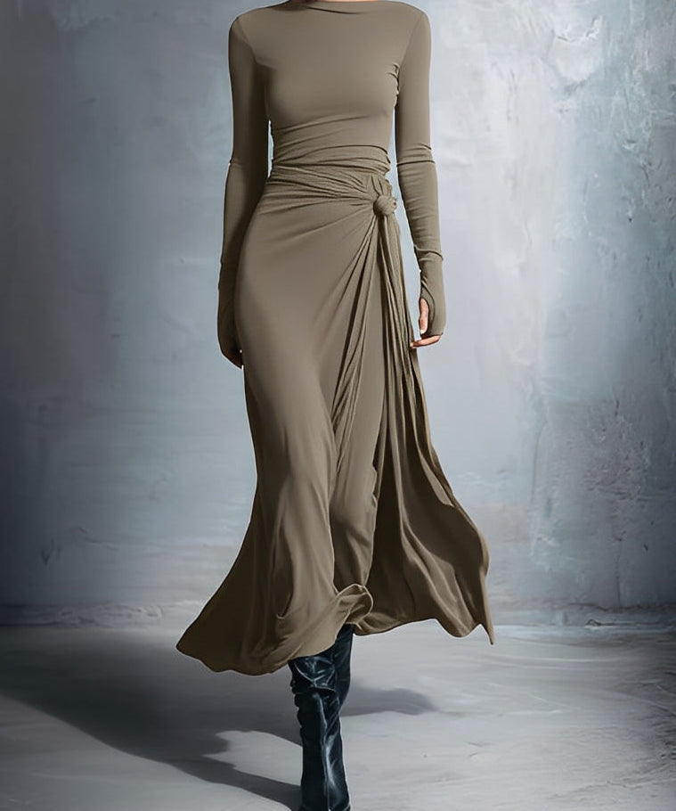 Theodora – Rochie maxi cu nod lateral