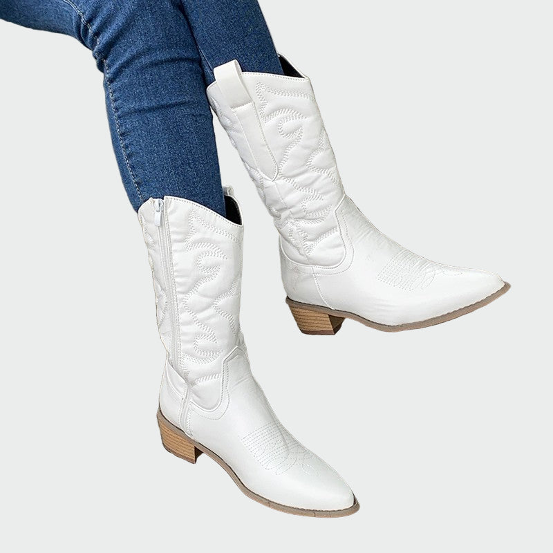 Arina – Cizme cowboy metalizate