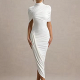 Eugenia – Rochie drapată cu mâneci pelerină