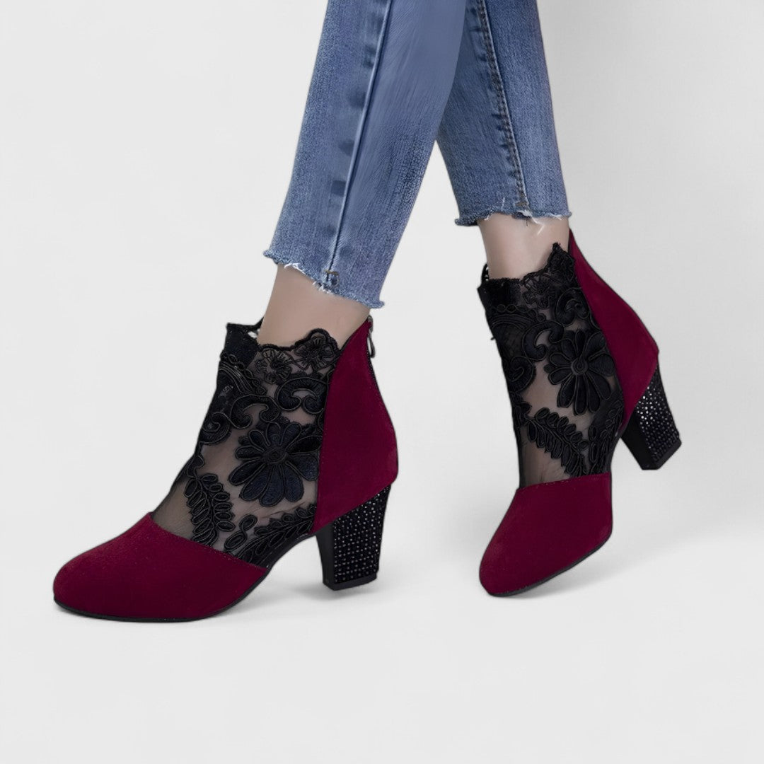 Tudora – Botine cu dantelă și toc