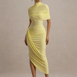 Eugenia – Rochie drapată cu mâneci pelerină