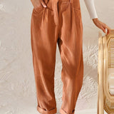 Anastasia – Pantaloni din reiat cu pense